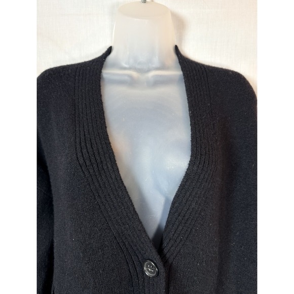 J.Crew Womens M Black Merino Alpaca Blend Cardigan V Neck Button Front - Picture 3 of 11